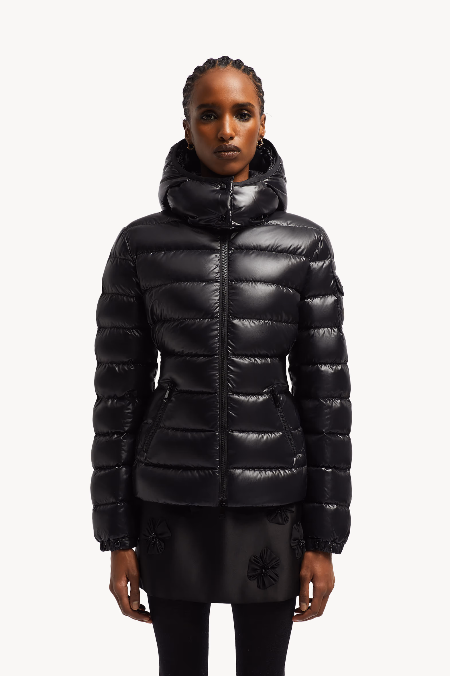 Bady Hooded Short Down Jacket Women Black Moncler 3